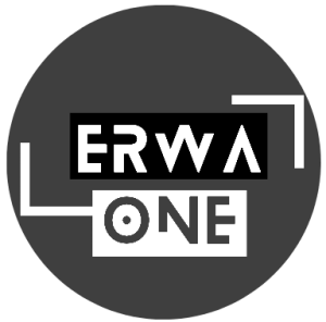 Logo urban Art Künstler Erwa.One auf schwarzem Kreis und weißer Schrift