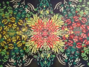 Schablonenmuster bunt fraktal geometrische Formen in verschiedenen Farben urbane Kunst Streetart von Erwa.One,