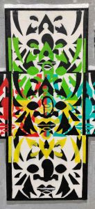 Kunstwerk von Erwa.One, Schablonenmotiv mit einer abstrakten KOmposition