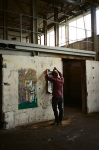 Leinwand in der Entstehung by ErwaOne im ehemaligen AEG Gelände während Zwischennutzung