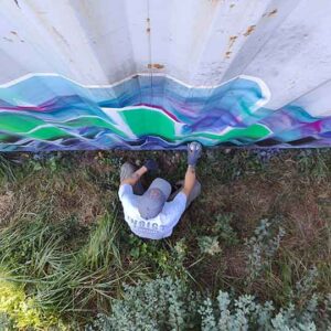 Bavarian Safari Graffiti Jam Landsberg 2023 Künstler besprüht Container Wand