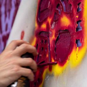 Detail Arbeit ErwaOne Wandgestaltung Streetart - Secret city Fassadenfestival - Paderborn - 2023