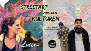 Streetart Veranstaltung Oberbayern Landsberg mit Lucce (links) aus Toulouse, Frankreich und ErwaOne