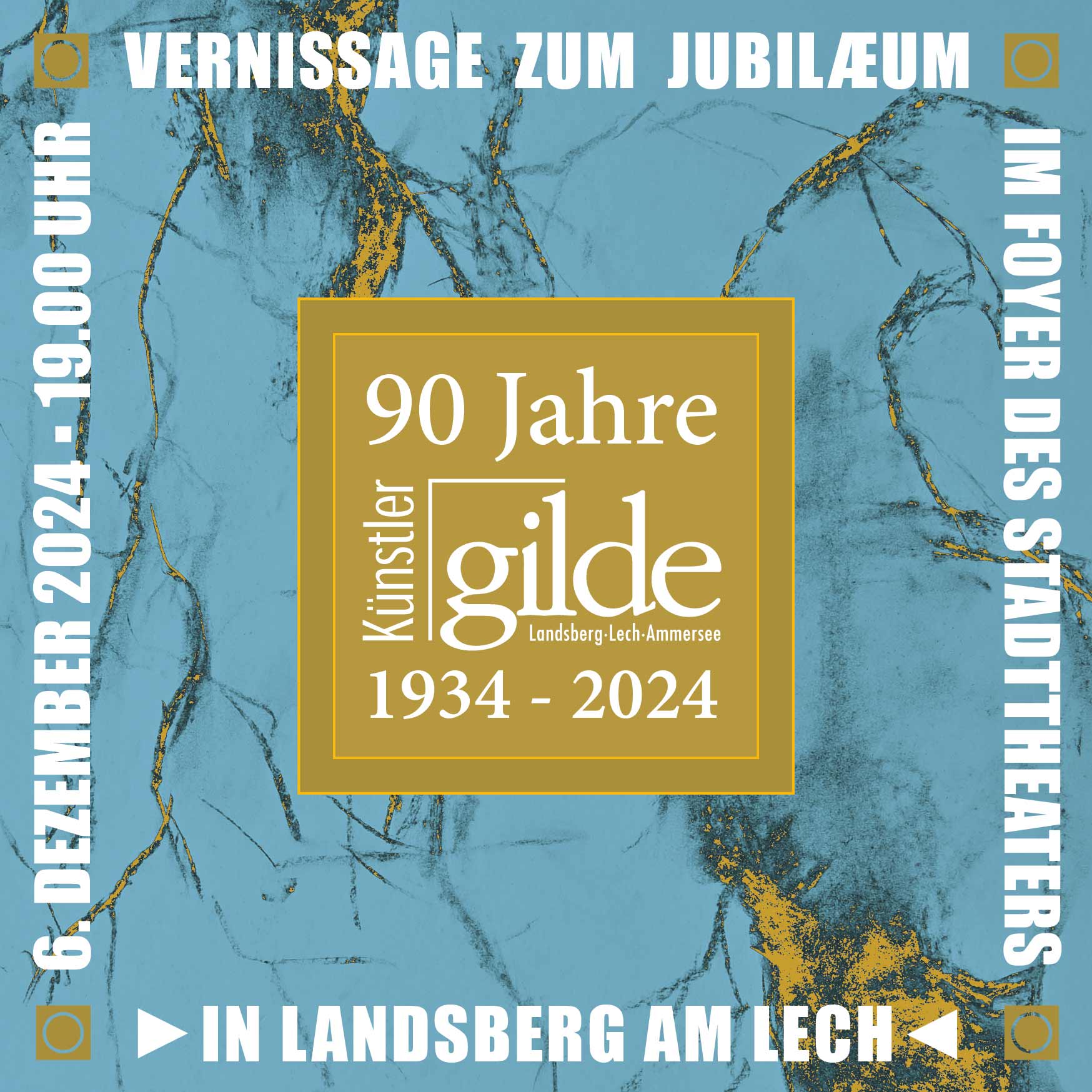 90 Jahre Künstlergilde Landsberg-Ammersee-Lech Kunstverein Einladung Kunstausstellung Foyer Stadttheater