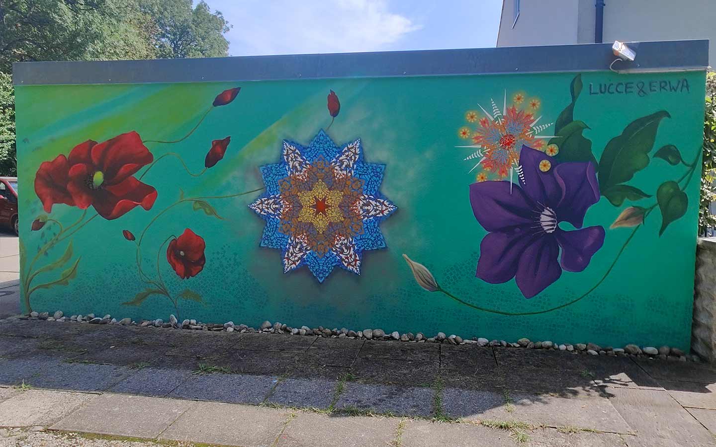 Abstrakt-figrative kombination zweier Streetart-Stile Lucce und Erwa.One