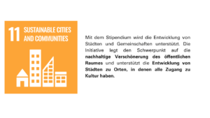 Sustainable Development Goal der Vereinten Nationen Nummer 11. Auswertung Streetart-Stipendium Landsberg auf Nachhaltigkeit