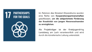 Sustainable Development Goal der Vereinten Nationen Nummer 17. Auswertung Streetart-Stipendium Landsberg auf Nachhaltigkeit
