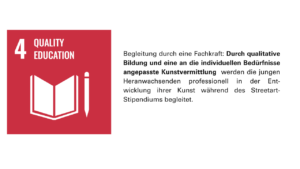 Sustainable Development Goal der Vereinten Nationen Nummer 4. Auswertung Streetart-Stipendium Landsberg auf Nachhaltigkeit