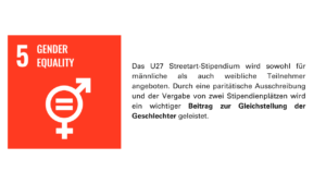 Sustainable Development Goal der Vereinten Nationen Nummer 5. Auswertung Streetart-Stipendium Landsberg auf Nachhaltigkeit