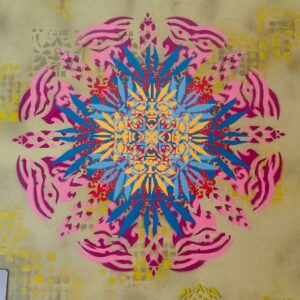 Neue Ornamente by Erwa.one Passagengestaltung der Zederpassage am Hauptplatz von Landsberg am Lech, Streetart und urbane Kunst, professionnelle Auftragsarbeit mit einzigartigen Schablonen-Motiven.